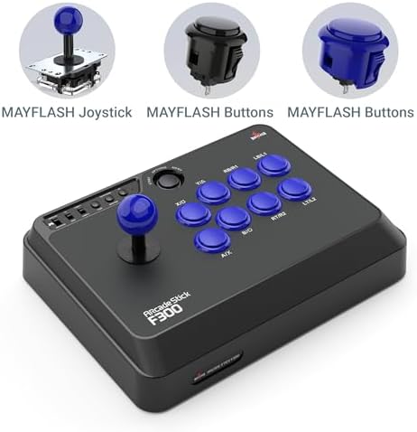 MAYFLASH F300 Arcade Fight Stick Joystick for Switch/Switch 2, PS4, PS3, Xbox Series S/X, Xbox One, Xbox 360, macOS, Windows, Steam Deck and more