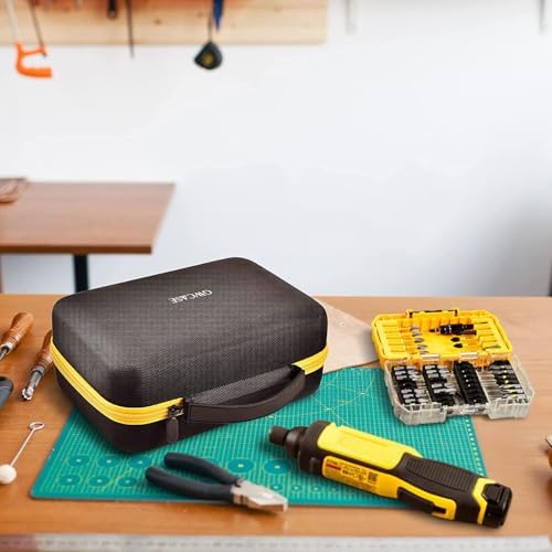 GWCASE Case for DEWALT 8V MAX Cordless Screwdriver Kit DCF682N1/DCF682N2 | Gyroscopic Storage Holder with Mesh Pocket for Electric Screwdriving
