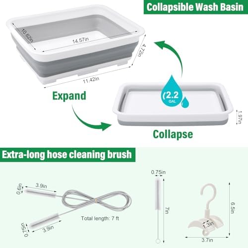 9 Pack CPAP Cleaning Kit with Hose Dryer, Fits 15mm & 22mm Hose | CPAP Cleaner Supplies, 10-Speed Control Dryer, 7ft Tube Cleaning Brush