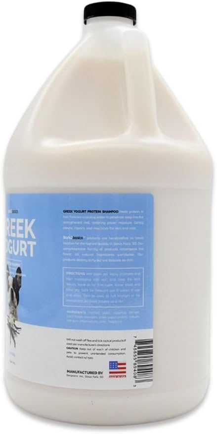 Bark2Basics Vanilla Greek Yogurt Dog Shampoo, 1 Gallon | Protein Pet Shampoo, All Natural Ingredients, Restores Moisture