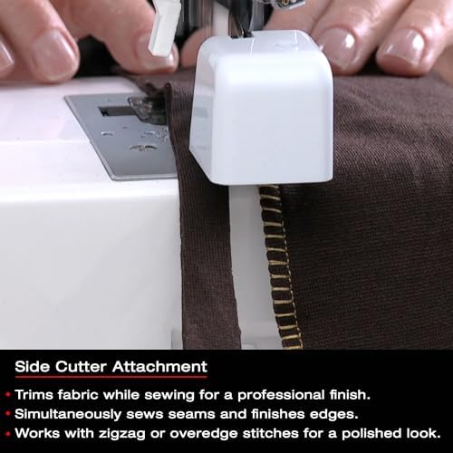 SINGER® Side Cutter Attachment, Compatible with Low-Shank Sewing Machines | Trims and finishes fabric edges, ideal zigzag stitching