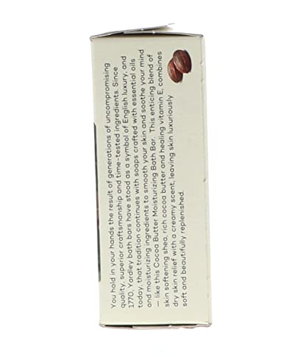 Yardley London Nourishing Bath Soap Bar Cocoa Butter, Helps Soften Dry Skin with Pure Cocoa Butter, Shea Butter & Vitamin E, 4.0 oz Bath Bar, 1 Soap Bar