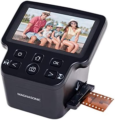 Magnasonic All-in-One 24MP Film Scanner with Large 5" Display & HDMI, Converts 35mm/126/110/Super 8 Film & 135/126/110 Slides into Digital Photos