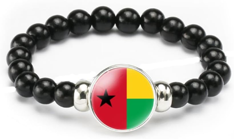 vmcoatdu National Flag Bracelet Elastic Rope Beaded Bracelet Support Your Country Travel Souvenir Gifts for Men Women
