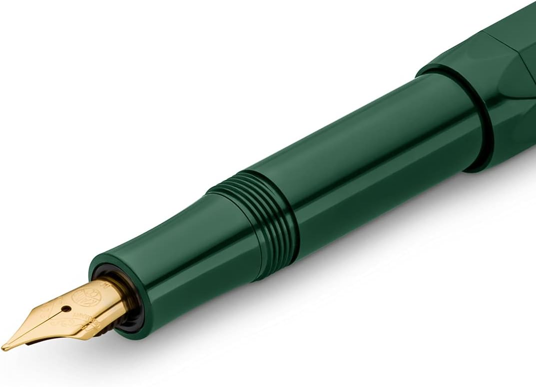 Kaweco CLASSIC SPORT Fountain Pen White with 23 Carat Gold-Plated Steel Nib and Iridium Tip for Ink Cartridges I Sport Fountain Pen 13 cm I Nib: BB (Extra Broad)
