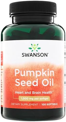 Swanson Pumpkin Seed Oil Prostate Support, 1, 000 mg, 100 Softgels | For Men Seeking Natural EFA Benefits