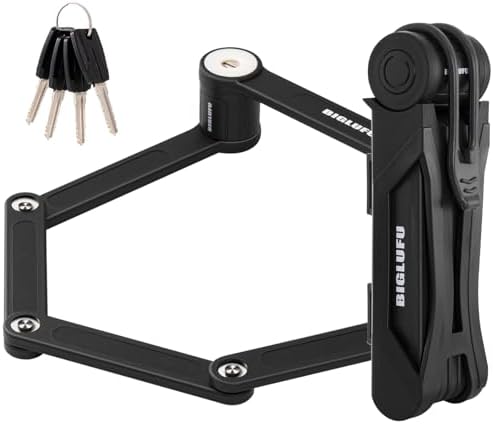 Bike Lock Bicycle Scooter Motorcycle Folding Locks with 4Keys, Fold Chain Heavy Duty Alloy Steel Foldable Lock with Mounting Bracket 2pc Straps