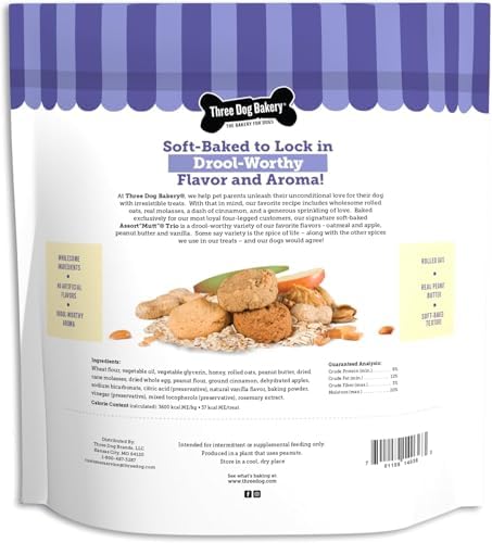 Three Dog Bakery AssortMutt Trio Dog Treats - 48 oz Variety Pack