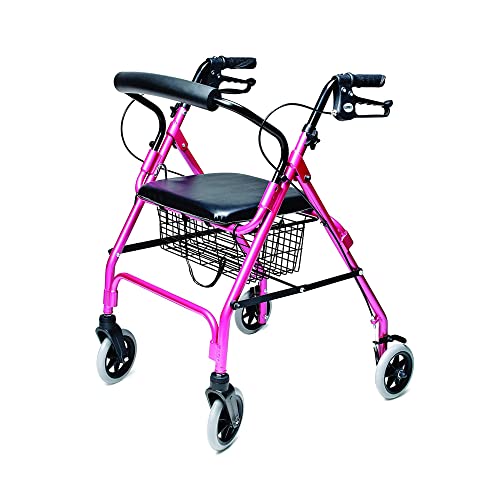 Lumex Walkabout Lite Rollator – Lightweight 14.5 lb. Rolling Walker with Seat for Seniors, Lavender