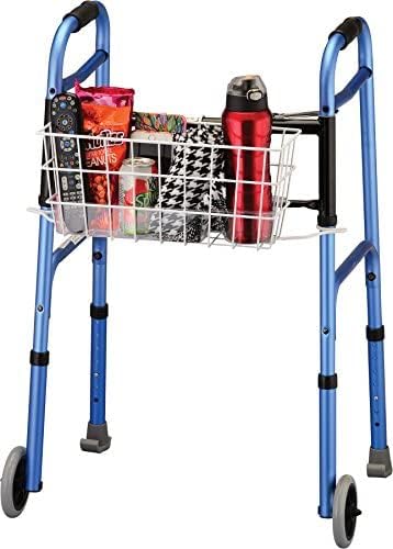 NOVA Folding Walker Basket with Cup Holder Bottom Liner Insert, Universal Fit, Easy On and Off