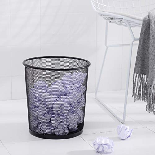 Lawei 4 Pack Trash Can Mesh Round Open Top Wastebasket - 2.5 Gallon Recycling Bins Garbage Waste Baskets for Office Home