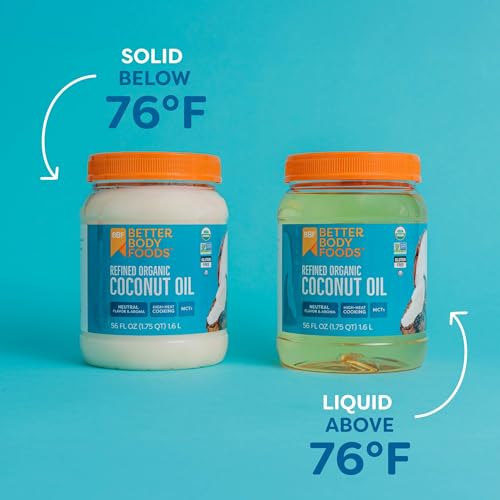 BetterBody Foods Refined Coconut Oil 56 Fl Oz, Organic, Non-GMO