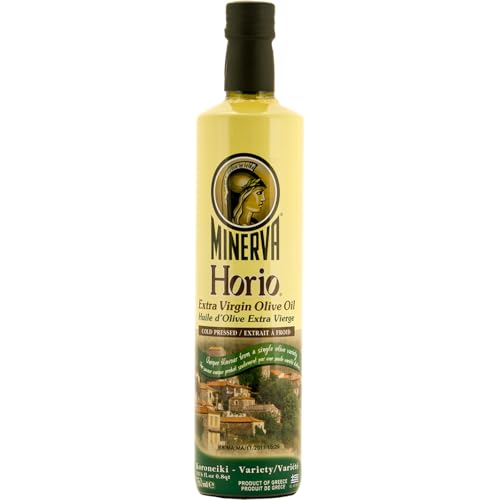 Extra Virgin Olive Oil - Horio, 750ml Glass | #1 Greek olive oil. First cold pressed from 100% Koroneiki olives grown in Greece. Single variety. Rich