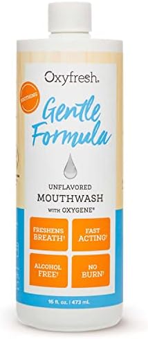 Oxyfresh Ultra Sensitive, Gentle Formula Unflavored Mouthwash & No Mint | Perfect for Ultra Sensitive Gums & Teeth – No Mint, Zero Alcohol, Flavor Free – Really Freshens Breath with Zero Stinging