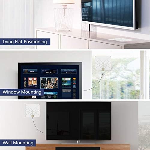 ANTAN Indoor Window Hdtv Antenna Up to 40 50 Miles Range Transparent Soft Design Support 4K 1080P VHF UHF Free view Television Local Channels width