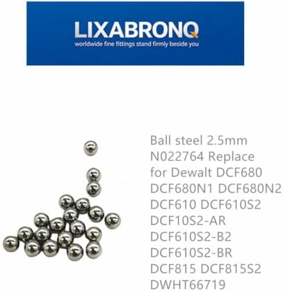 Ball Steel 2.5mm Replacement for Dewalt DCF680 DCF610 DCF815 DCF610S2 | DCF680N1 DCF610S2-AR DCF610S2-B2 DCF680N2 DWHT66719 DCF815S2 Impact Driver &