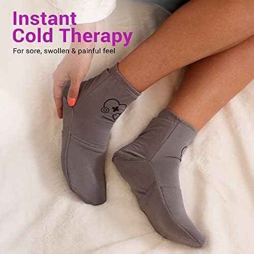 Zomaple Cold Therapy Socks, 2 Gel Packs for Neuropathy & Hot Feet Comfort