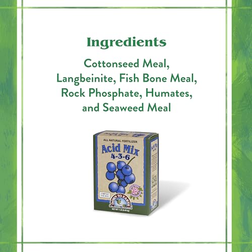 Down To Earth All Natural Fertilizers Organic Acid Mix - 4-3-6, 1 lb | Plant Food for Blueberries, Raspberries, Azaleas, Camellias, Rhododendrons, Hydrangeas, Evergreens and Acid-Loving Plants