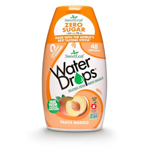 SweetLeaf Water Drops, Peach Mango – Sugar-Free Water Enhancer Drops, Stevia & Monk Fruit Sweetener Water Flavoring, 1.62 Oz (Pack of 6) | Stevia Water Enhancer, Sugar Free, Zero Calorie Additive, Contains Monk Fruit Extract, Gluten Free, Keto Friendly