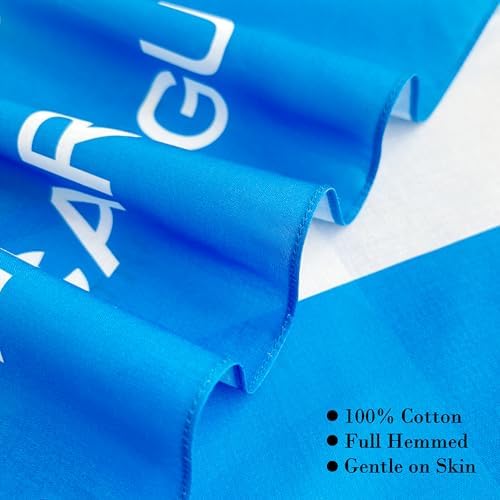 WEITBF 2 Pack Nicaragua Flag Bandana Nicaraguan Scarf Bandanas Headband - 100% Cotton, 22 x 22 inch