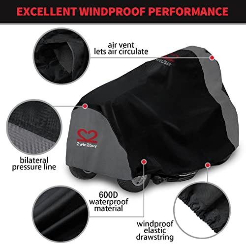 Riding Lawn Mower Cover 600D Lawnmower Covers Waterproof, up to 54" Decks | Universal Outdoor Lawn Tractor Cover Tarp All Weather Ride on Mower Covers, Heavy Duty 600D, Elastic Cord & Storage Bag