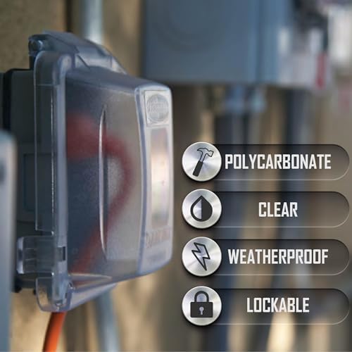 TayMac 1-Gang Weatherproof In-Use Outdoor Electrical Outlet Cover, Clear