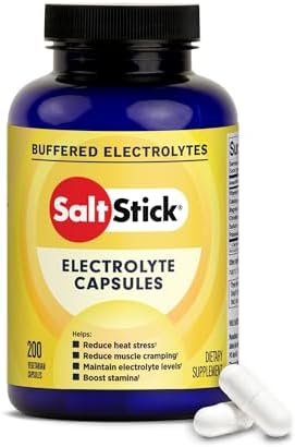 SaltStick Electrolytes with Caffeine - Salt Pills and Electrolytes for Running, Hydration, Leg Cramps Relief, Sports Recovery, Hiking Essentials - Salt, Magnesium, Potassium, Vitamin D3 - 100 Count | Electrolyte capsules to replace what you lose in sweat…
