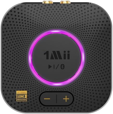 1Mii B06+ Bluetooth Receiver, Hi-Fi Wireless Audio Adapter, Bluetooth 5.3 Receiver with 3D Surround aptX HD aptX Low Latency for Home Music Streaming Stereo System