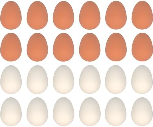 PowerTRC 24 Pcs Bouncy Rubber Eggs Toys, 2.16 inches Fake Bouncing Eggs for DIY Easter