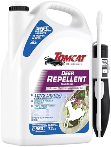 Tomcat Repellents Deer Repellent, 1 gal. | Also Repels Rabbits, Ready-to-Use, Protects Landscapes and Gardens, Contains Essential Oils