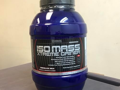 Ultimate Nutrition ISO Mass Xtreme Gainer, Chocolate Milk, 10 lb | 60g Whey Protein Blend, 60g Complex Carbs, 7 Types Of Creatine, 4 Types Glutamine, Lean Mass Gainer For Recovery