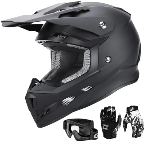 GLX GX623 Youth ATV & Dirt Bike Helmet Combo, DOT | Adult-Level Safety for Kids: Premium, full-grown protection engineered into a comfortable, youth-sized package
