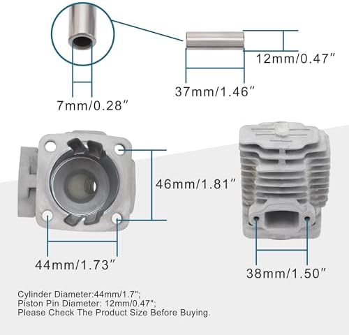 GOOFIT 44mm Big Bore Cylinder Top End Kit Replacement for 2 Stroke 43cc 47cc 49cc Mini Chinese ATV Quad Pocket Bike Scooter