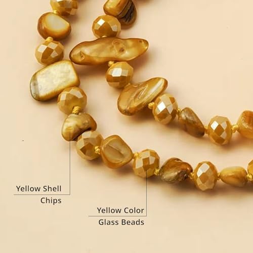 SHOP LC DELIVERING JOY Shell Chips Glass Beaded Necklace for Women Jewelry for Women Size 47" Birthday Gifts