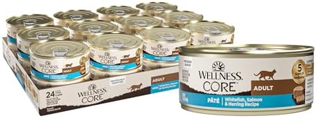 Wellness CORE Pate Adult Canned Wet Cat Food, Natural, Protein Rich, Grain Free, Turkey and Duck Recipe, 3 oz, Pack of 12 Cans
