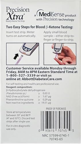 Precision Xtra End/Top Fill Blood Ketone Strip
