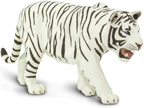 Safari Ltd. White Siberian Tiger Figurine - Detailed 10" Plastic Model Figure - Fun Educational Toy for Boys, Girls & Kids Ages 3+