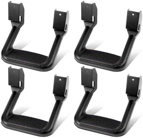 DNA MOTORING Pair Aluminum Side Hoop Steps Universal Side Step Compatible With Chevy GMC Dodge Pickup Trucks SUVs, 11"L x 6"H x 12"W, 2 Pcs, Silver, SSTEP-SS