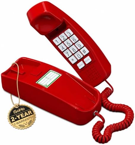 iSoHo Big Button Corded Phone for Seniors – Easy-to-Use Landline with Lighted Keypad, Ergonomic Handset & No Power Needed – Retro Home Phone for Elderly, Visually Impaired & Hard of Hearing | Telephone for seniors, visually impaired, lighted keypad, redi…