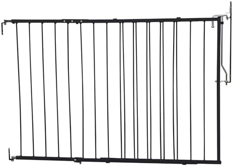 Cardinal Gates MG25 Duragate Baby and Pet Gate, 26.5-41.5 in, Black | Steel hardware-mounted gate for children and pets. One-hand latch, two-way swing, and angle-capable installation.