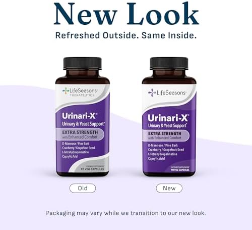 Urinari-X - Urinary Tract Support - Fast Acting UTI Relief - Vitamin Supplement for Healthy Bladder Function & Immunity - D-Mannose, Cranberry, Caprylic Acid, Uva Ursi & Grapefruit - 90 Capsules