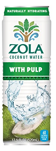 Zola 100% Pure Coconut Water, 17.5 Fl Oz (Pack of 12)