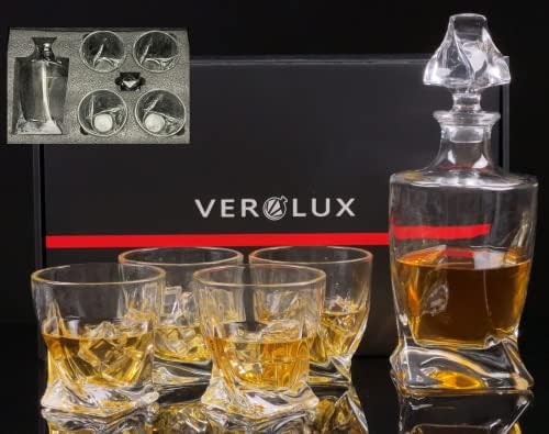 Whiskey Globe Decanter Set with 2 Glasses in Gift Box - Whiskey decanter for Liquor, Whiskey, Brandy, Gin, Rum, Tequila, Vodka