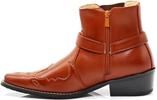 Enzo Romeo WT11 Men's Western Cowboy Motorcycle Ankle Boots