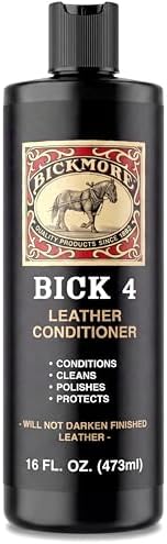 Bick 4 Leather Conditioner & Cleaner, Won't Darken Boots, Couch, Bags 8 oz | Made in USA, For Shoes, Furniture, Jackets, Auto Interiors, Apparel & Accessories