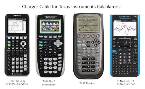 TI84 TI-84 Plus CE Charger Cable for Texas Instruments Graphing Calculators | T1-84 ti 84 Plus CE Python Nspire cx ii Data Power / Charging Cord