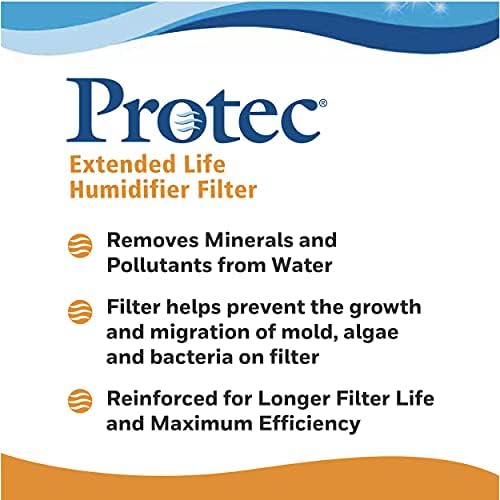Protec Extended Life Humidifier Replacement Filter, 1 Count | Designed for Use with Select Vicks Cool Mist Humidifiers and Other Honeywell Humidifiers Models