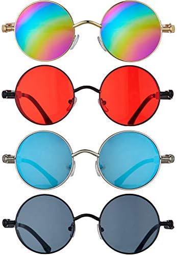 Frienda 4 Pcs Retro Steampunk Sunglasses