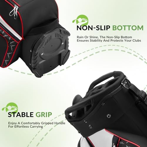 14-Way Golf Cart Bag, Full-Length Divider, Large Storage | Handles,Rain Cover,Multiple Pockets