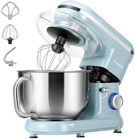 VIVOHOME Stand Mixer, 6-Quart Tilt-Head Kitchen Mixer with Bowl, Gray